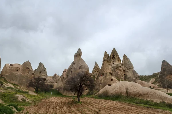 View of the volcanic rocks in Cappadocia. Goreme National Park — Stock Photo, Image