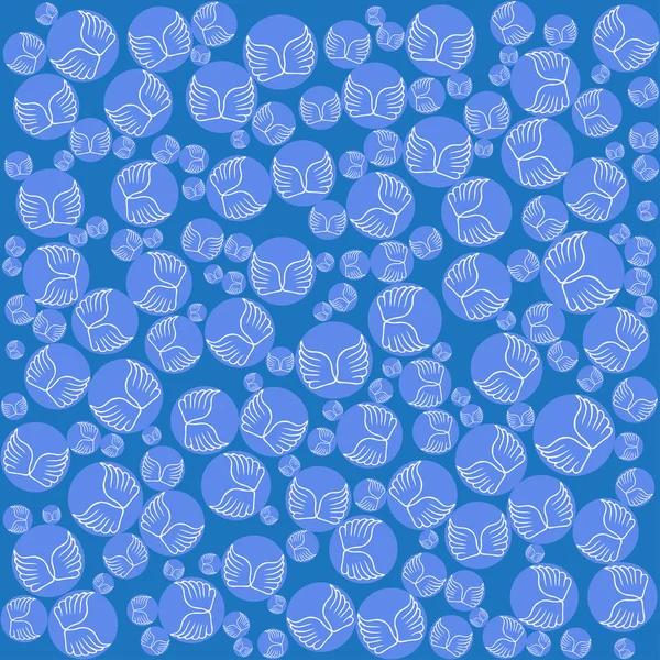 Melek kanatları kesintisiz mavi desen