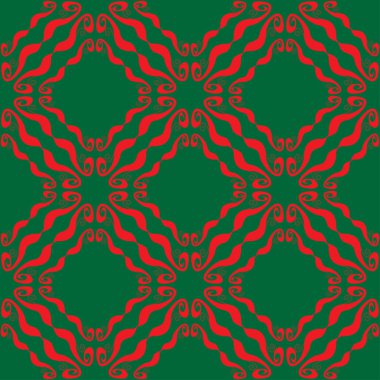 Dikişsiz soyut kırmızı yeşil desen