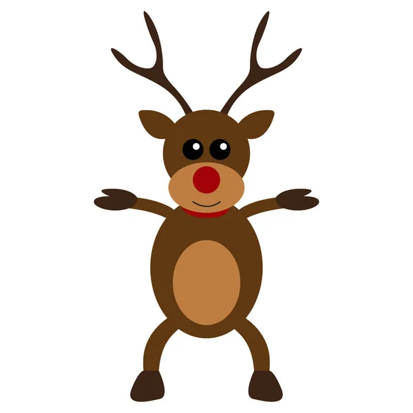 크리스마스 사슴 문자 평면 디자인 — 스톡 벡터