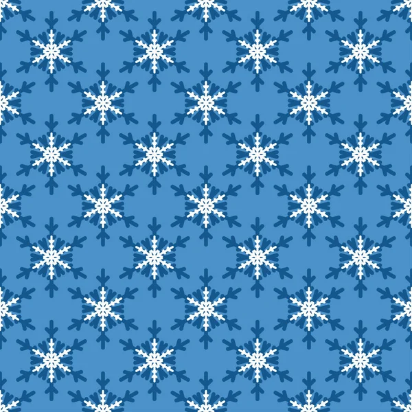 Patrón sin costuras con copos de nieve en azul — Archivo Imágenes Vectoriales