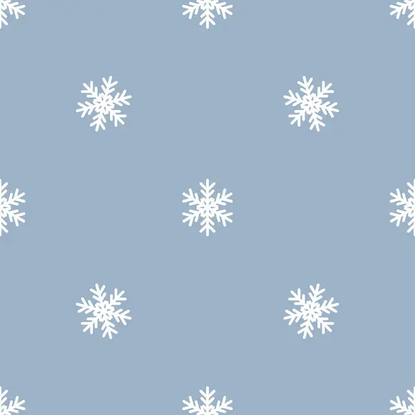 Patrón sin costuras con copos de nieve en azul — Vector de stock