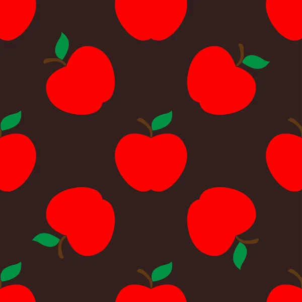 Apfel dunkel nahtlose Muster Hintergrund — Stockvektor