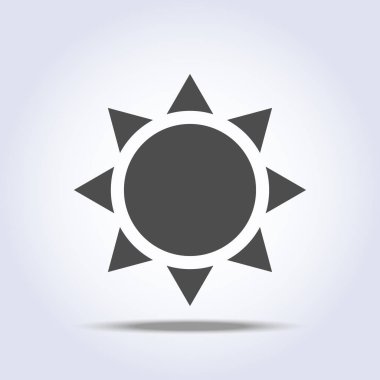 Gri arkaplanda Güneş Simgesi