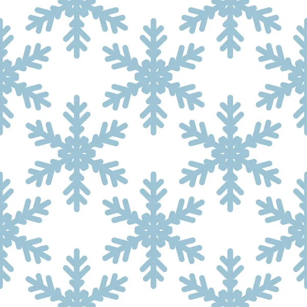 Modèle sans couture avec flocons de neige sur blanc — Image vectorielle