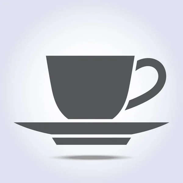 咖啡的杯子和盘子图标 — 图库矢量图片