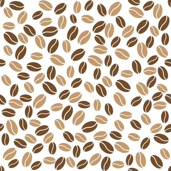 Grains de café abstraits motif fond blanc — Image vectorielle