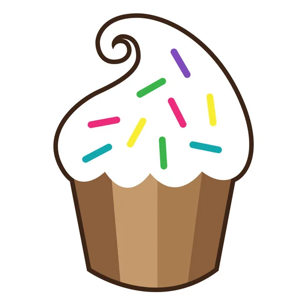 Elszigetelt fehér Vaníliás krém cupcake — Stock Vector