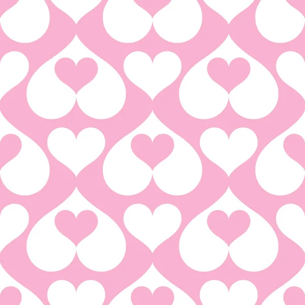 Corazón rosa patrón de fondo sin costuras — Vector de stock