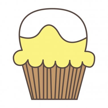 İzole beyaz vanilya krem kek