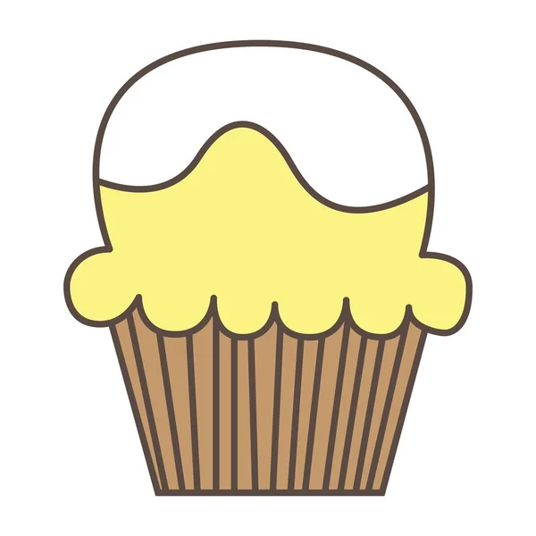 Elszigetelt fehér Vaníliás krém cupcake — Stock Vector