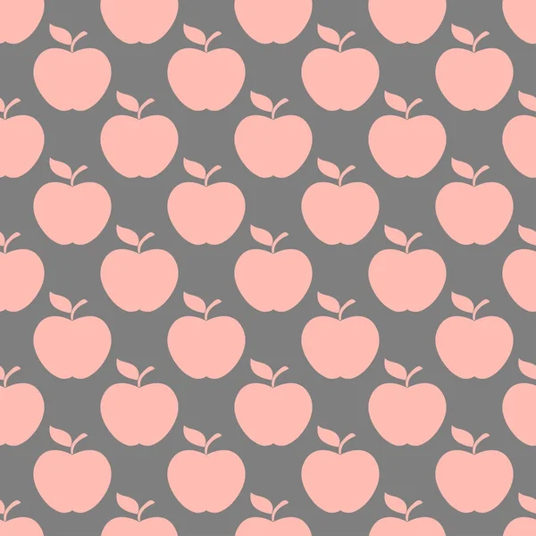 Apple gris rose fond de motif sans couture — Image vectorielle