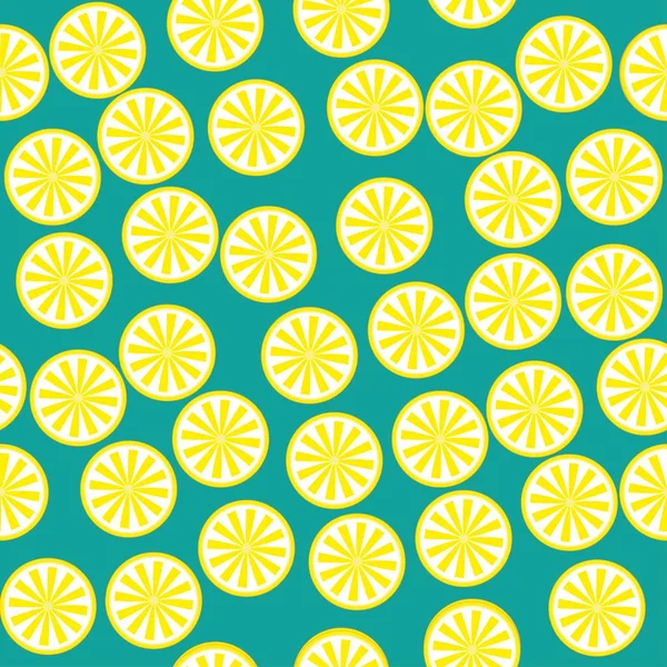 레몬 과일 패턴 노란색과 녹색 — 스톡 벡터