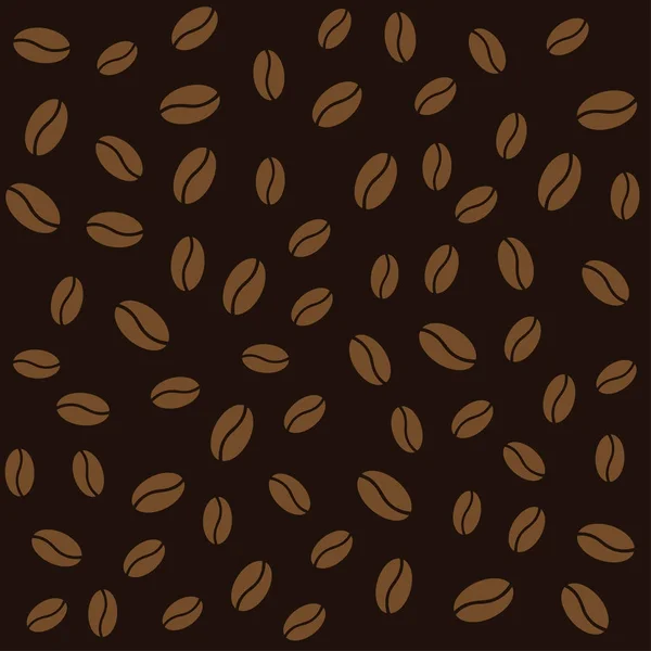 Abstract coffee beans pattern brown background — Stock Vector