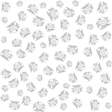 Beyaz komik balık seamless modeli