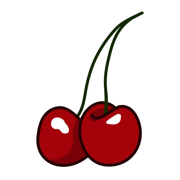 Pair of cherries isolated on white — Stock Vector