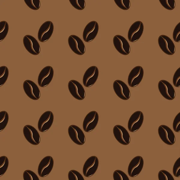 Grains de café abstraits motif fond brun — Image vectorielle