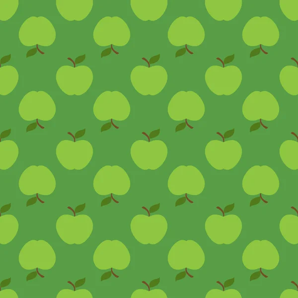 Zielone jabłko tło wzór — Wektor stockowy