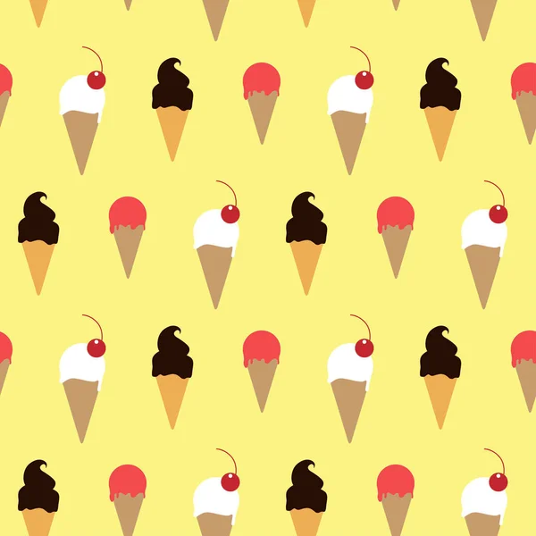 Crème glacée en galette avec garniture jaune — Image vectorielle