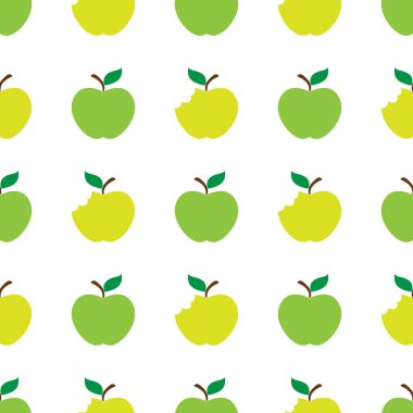 Elma yeşil beyaz Dikişsiz desen arka plan
