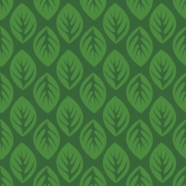 Nahtloses Muster mit grünen Blättern — Stockvektor