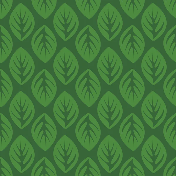 Seamless pattern with green leaves — Stock Vector