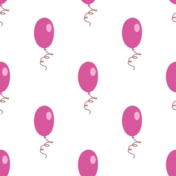 Rosa weiße Luftballons nahtloses Muster — Stockvektor