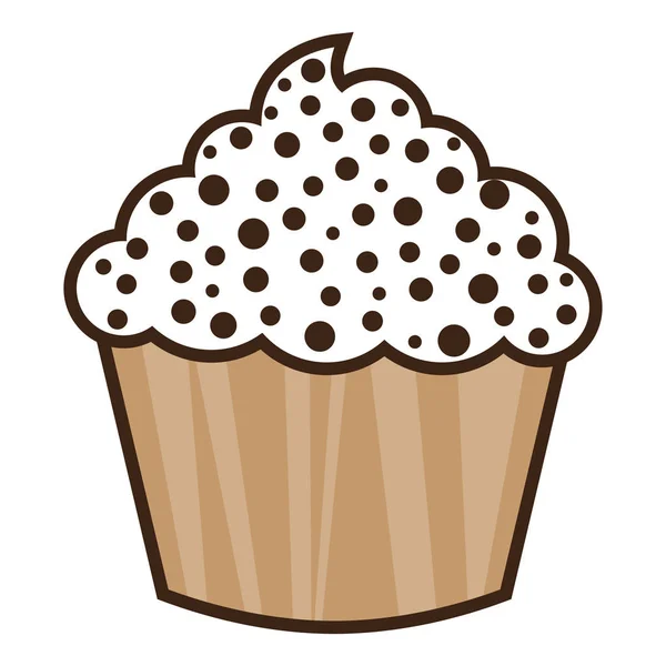 Λευκή κρέμα βανίλιας cupcake απομονωμένες — Διανυσματικό Αρχείο