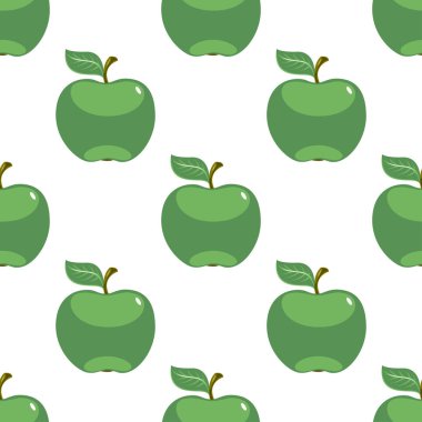 Elma yeşil beyaz Dikişsiz desen arka plan