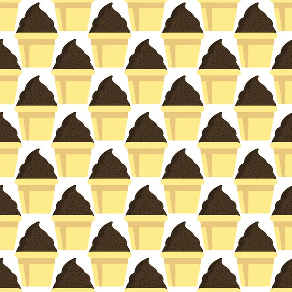 Creme Schokoladenkuchen nahtloses Muster — Stockvektor