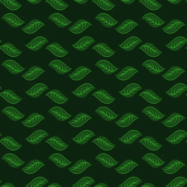 Modèle sans couture avec des feuilles vertes — Image vectorielle