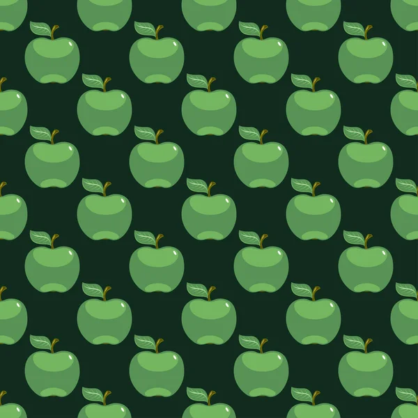 Fondo de patrón inconsútil verde manzana — Vector de stock