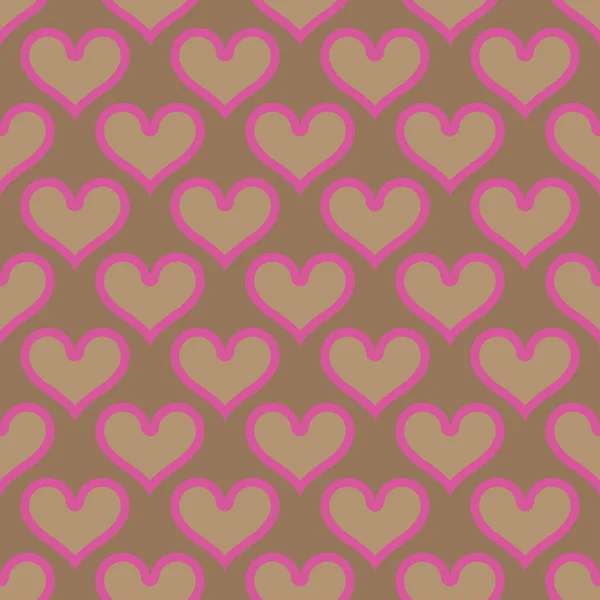 Rosa corazones beige patrón de fondo sin costuras — Archivo Imágenes Vectoriales