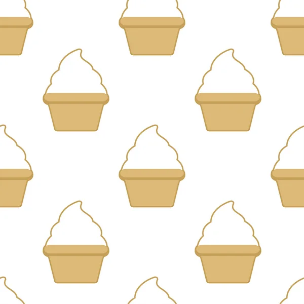 Cupcake διανυσματικά λευκό μοτίβο φόντου — Διανυσματικό Αρχείο