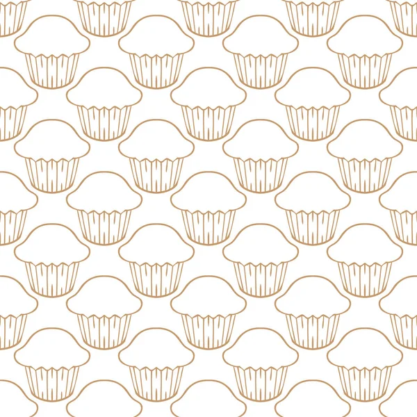 Cupcake Vektor Muster weißer Hintergrund — Stockvektor