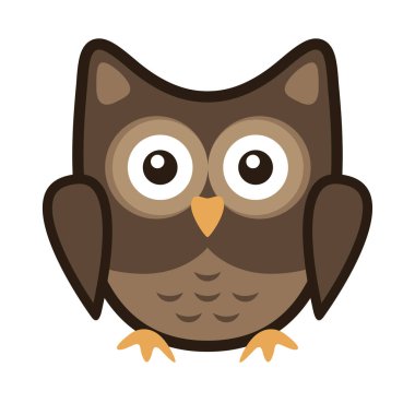 Stilize baykuş simge doğal renkler