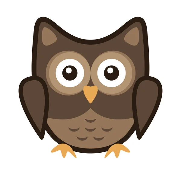 Owl stylized icon nature colors — Stock Vector
