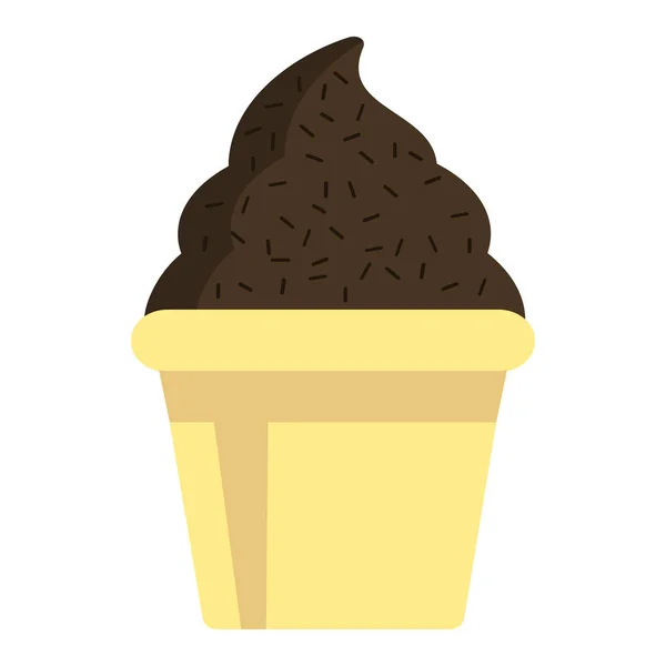 Crème au chocolat signe cupcake isolé — Image vectorielle