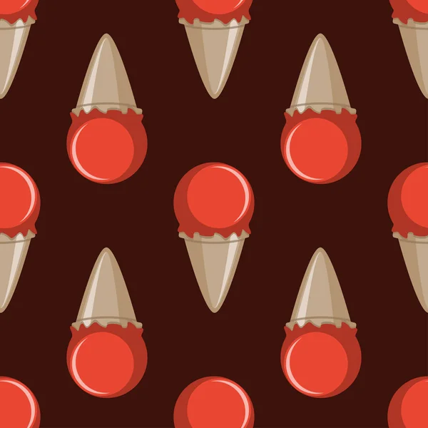 Crème glacée choco cône sans couture motif fond — Image vectorielle
