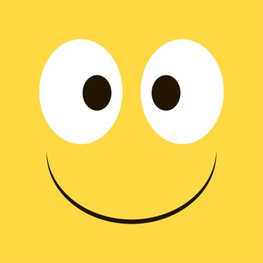 Mutlu sarı gülümseme duygusal tepki simgesi