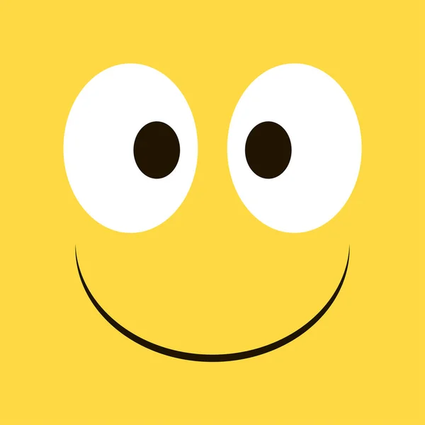 Happy yellow smile emotion reaction symbol icon — Stock Vector