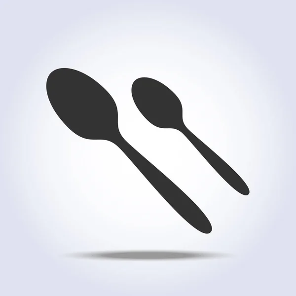 Spoons cutlery icon flat in gray color — 스톡 벡터