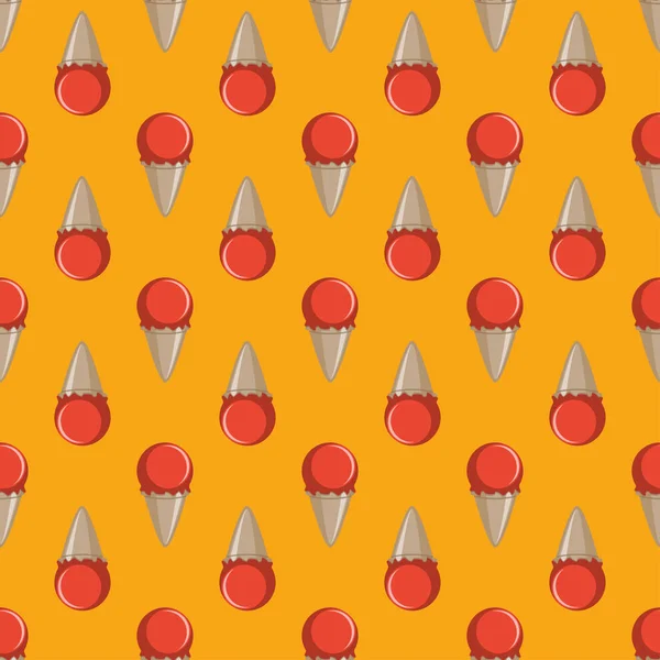 Ice cream choco cone seamless pattern background — Stock Vector