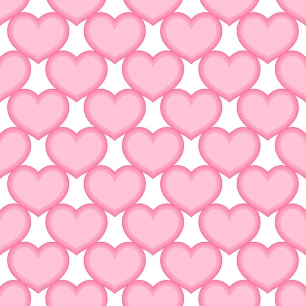 ピンクの心愛のシームレスな背景パターン、バレンタインの日 — ストックベクタ