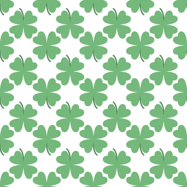 Saint Patrick jour trèfle vert motif sans couture — Image vectorielle