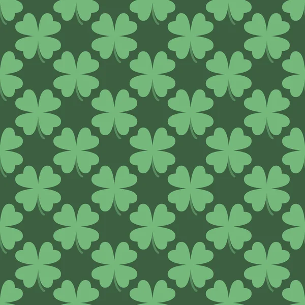 Saint Patrick jour trèfle vert motif sans couture — Image vectorielle