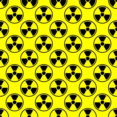 Radioactivity emblem danger power icon background black yellow