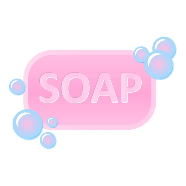 Zeep met bubbels pictogram symbool handen wassen — Stockvector