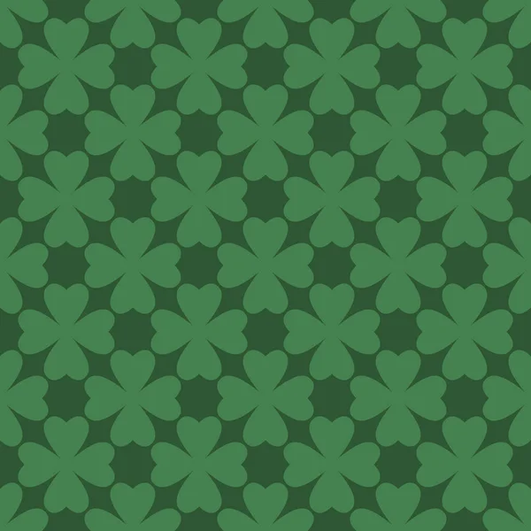 Saint Patrick jour trèfle vert motif sans couture — Image vectorielle