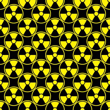 Radioactivity emblem danger power icon background black yellow